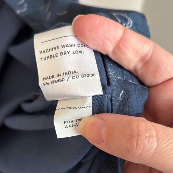 Pact Women's organic cotton Navy Floral V-Neck short sleeve comfortable Dress MD - Picture 9 of 12